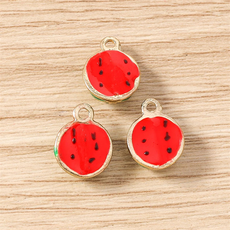5 Stück süße Obst Charms Emaille Lebensmittel Banane Wassermelone Mais Charms Anhänger für Schmuckherstellung Halsketten Ohrringe DIY Handwerk Geschenke – Detail 5