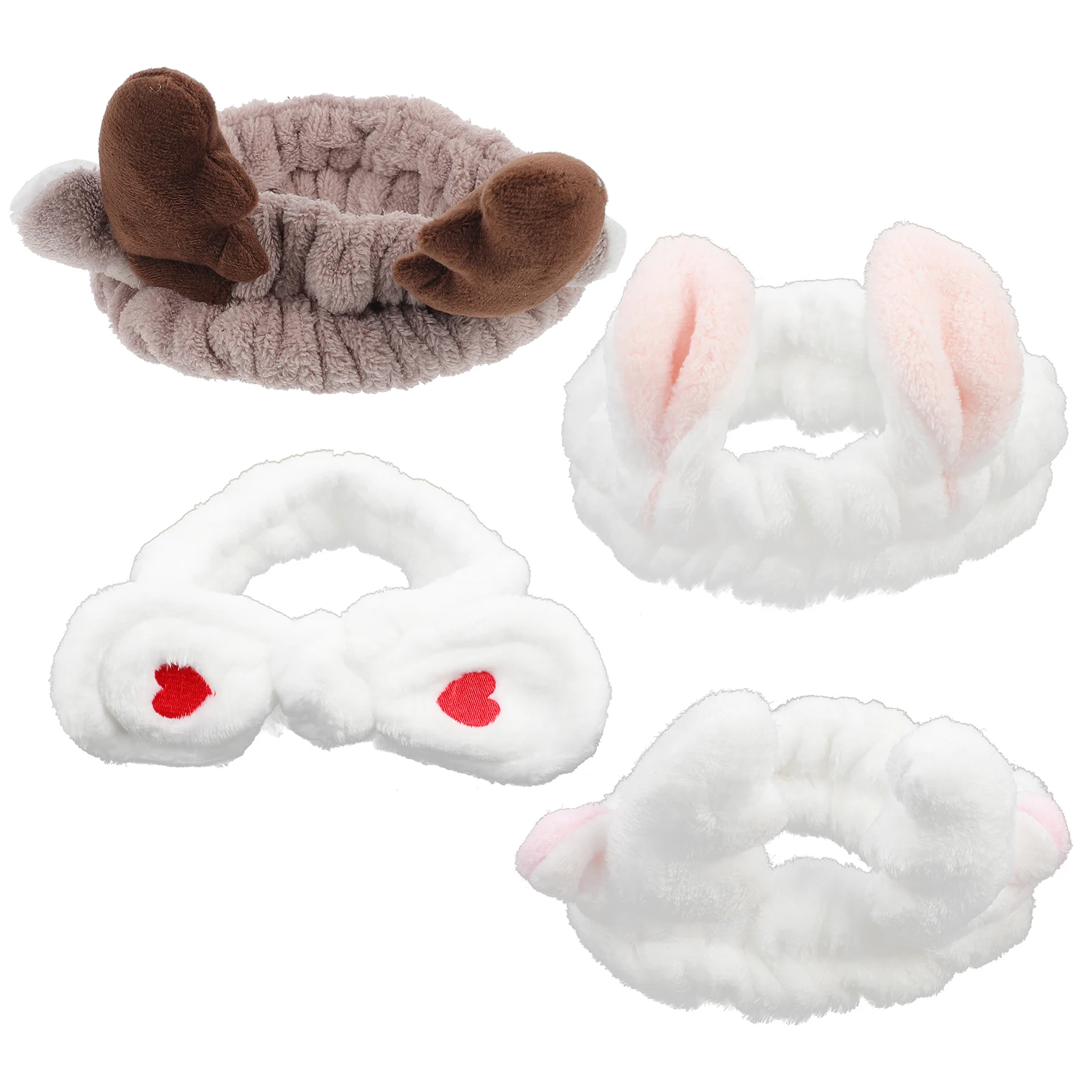 

4Pcs Hair Elastic Headband Shower Spa Head Makeup Hair Ties Wraps Face Scarf Girls Baby Absorb Sweat Comfortable