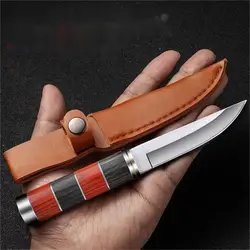 6.18in Portable Bamboo Handle Fruit Knife for Outdoor and Home Use - Perfect for Fishing, Fruit Cutting, and BBQ