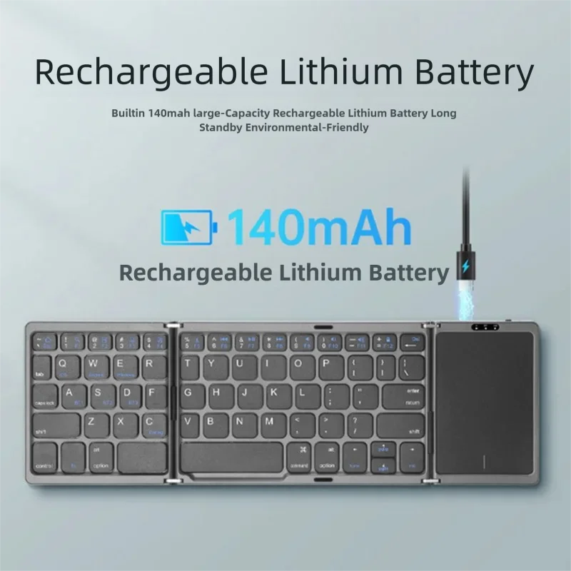 JITE Foldable Keyboard Ultra Slim Touchpad Bluetooth Keyboard for Mac iOS Android Windows PC Tablet