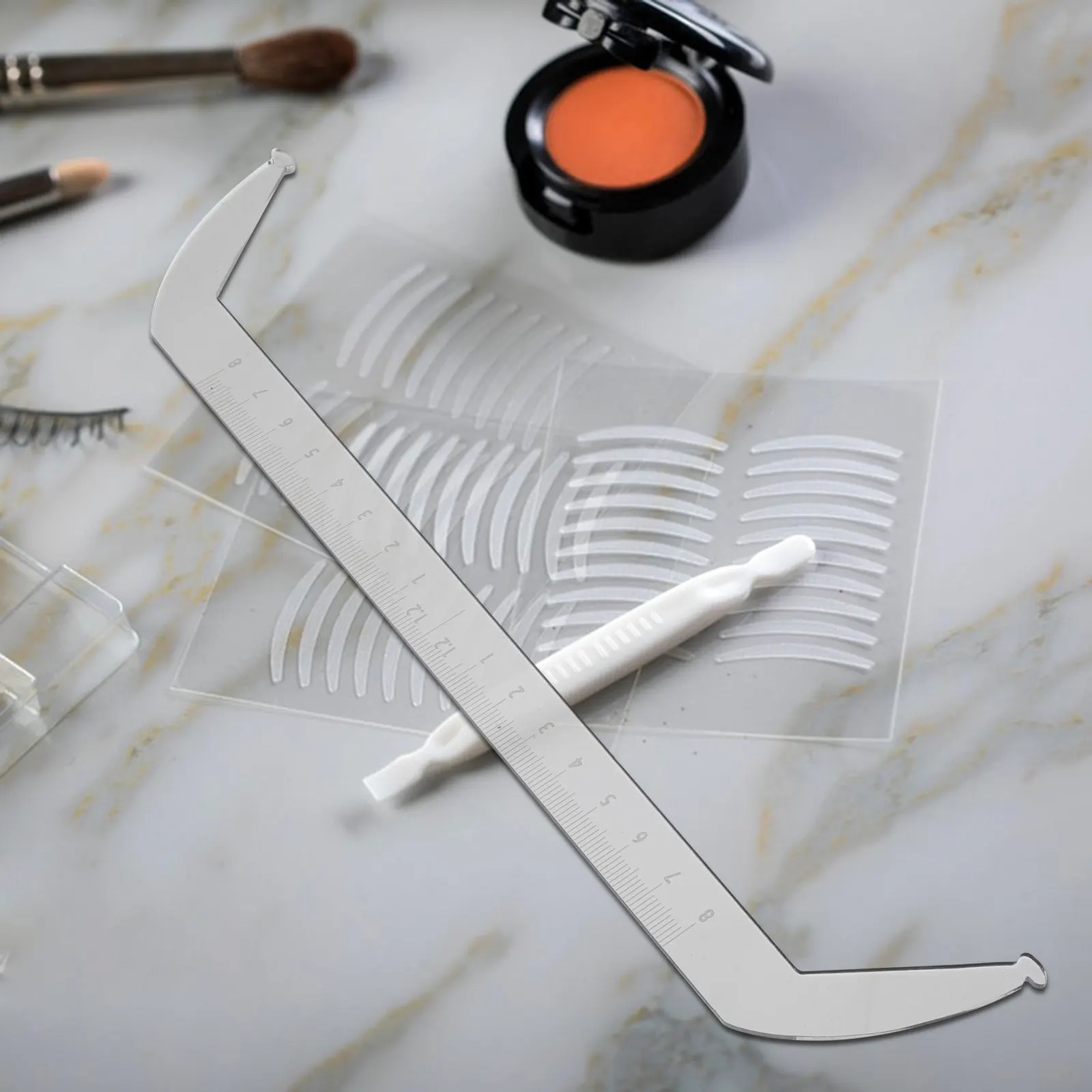1Set Transparent Acrylic Eyebrow Ruler Eyebrow Mapping Line Tool for Brow Balancing Shaping Stencils Drawing Assistant