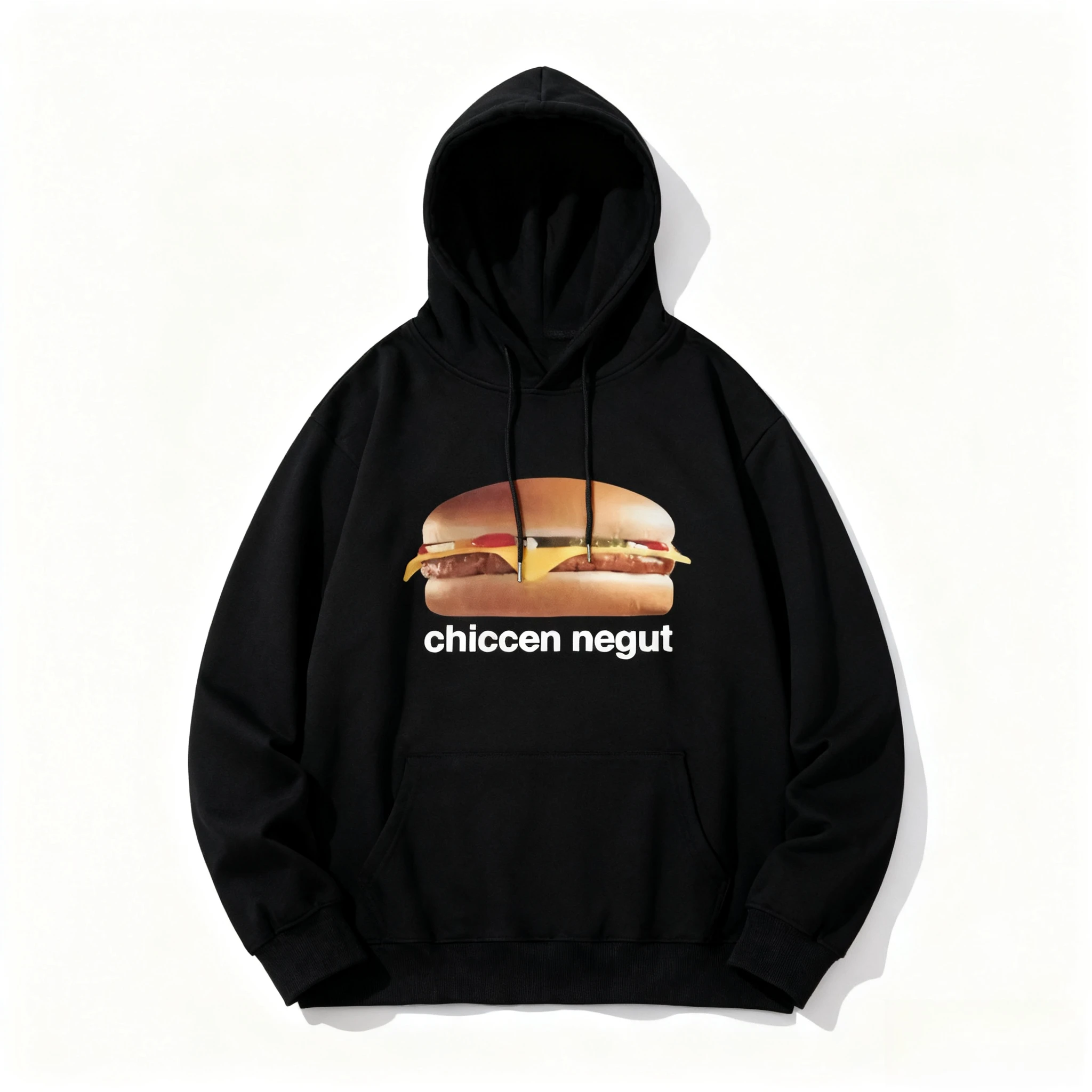 

Cheeseburger Graphic Printing Autumn and Winter Men's and Women's Hoodies Casual Loose Outdoor Street Sports Training Brand