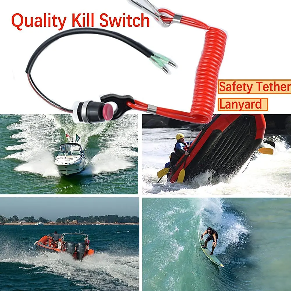 Boot Außenbordmotor Motor Roller ATV Kill Stop Schalter Sicherheitsleine Schnur Lanyard für Yamaha Tohatsu Honda Suzuki Hidea – Detail 1