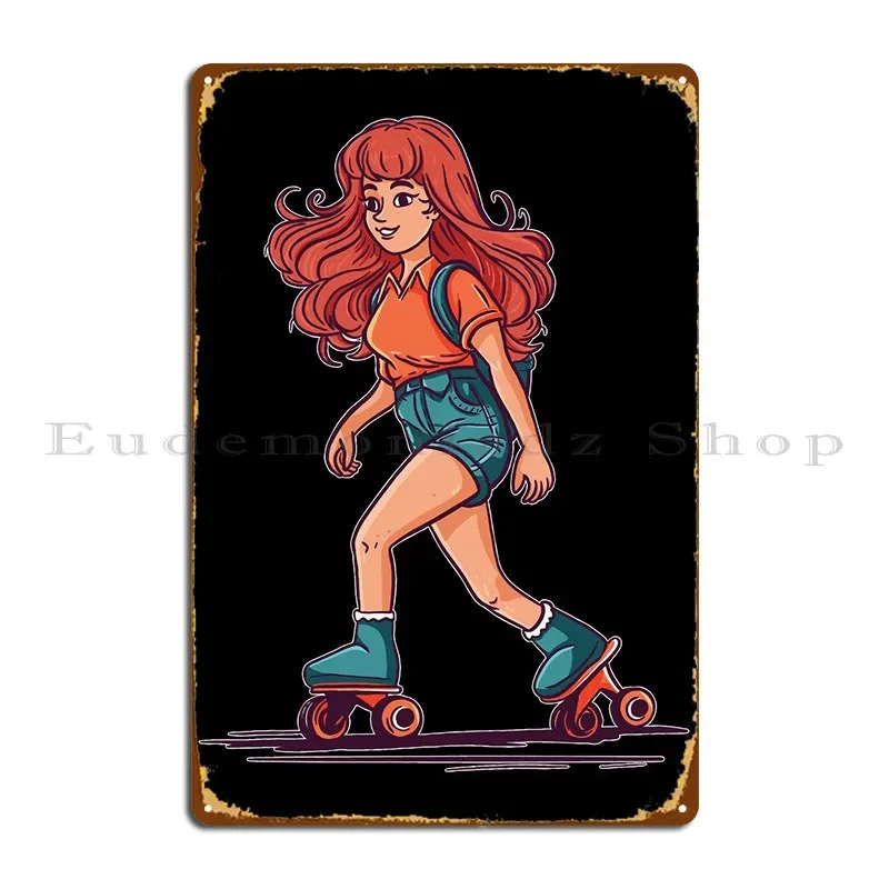 Roller Skating Metal Signs Party Designing Garage Party Club Club Tin Sign Poster