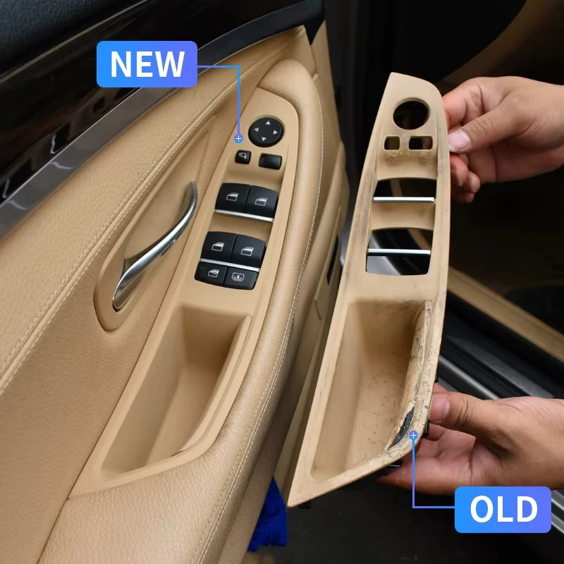 LHD Beige Black Brown Oyster Car Interior Door Armrest Inside Pull Handle Set For BMW 5 Series F10 F11 523i 525i 528i 530i