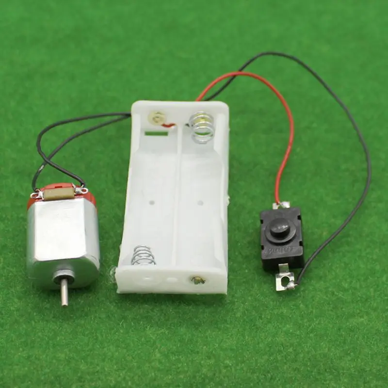 130 Motor Kit, With 2 x AA Battery Storage Case And Switch, 16500 RPM, Mini DIY Electronic Motor Simple Circuit Models Kit
