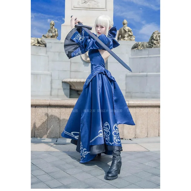 Disfraz de Fate Stay Night Saber Alter Arturia Pendragon, disfraz de mujer de Anime FGO Zero Fate, disfraz gótico de novia negra hecho a medida