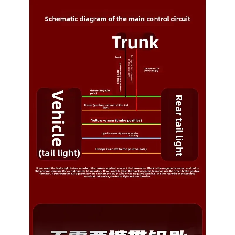 Suitable vehicles, motorcycle rear trunks, and synchronized tail lights; also functions as a light-up storage compa