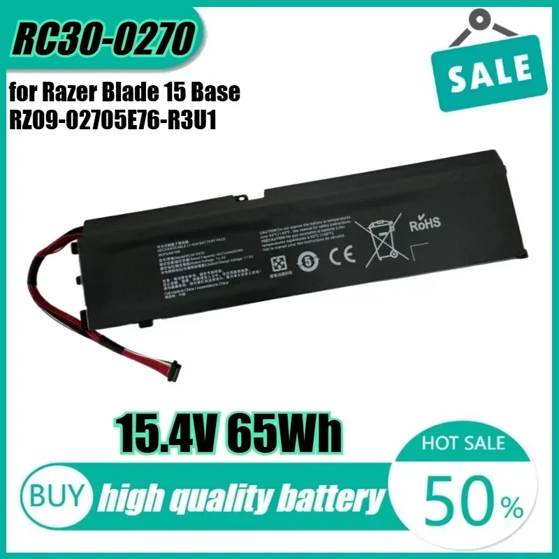 

15.4V 65Wh RC30-0270 Laptop Battery for Razer Blade 15 Base RZ09-02705E76-R3U1 RZ09-03006