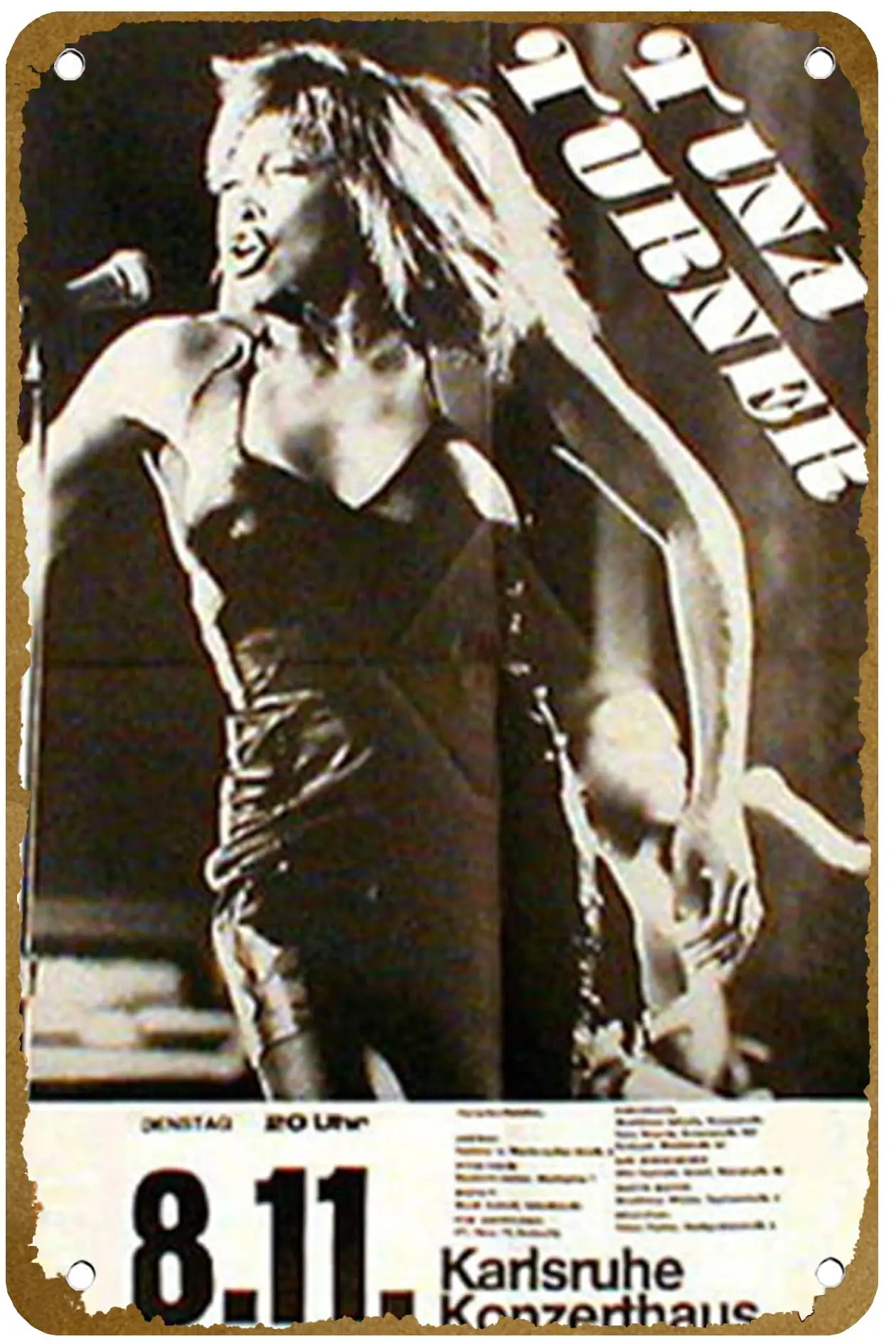 Turner, Tina concert Poster Metal Tin sign Logo Family Club 