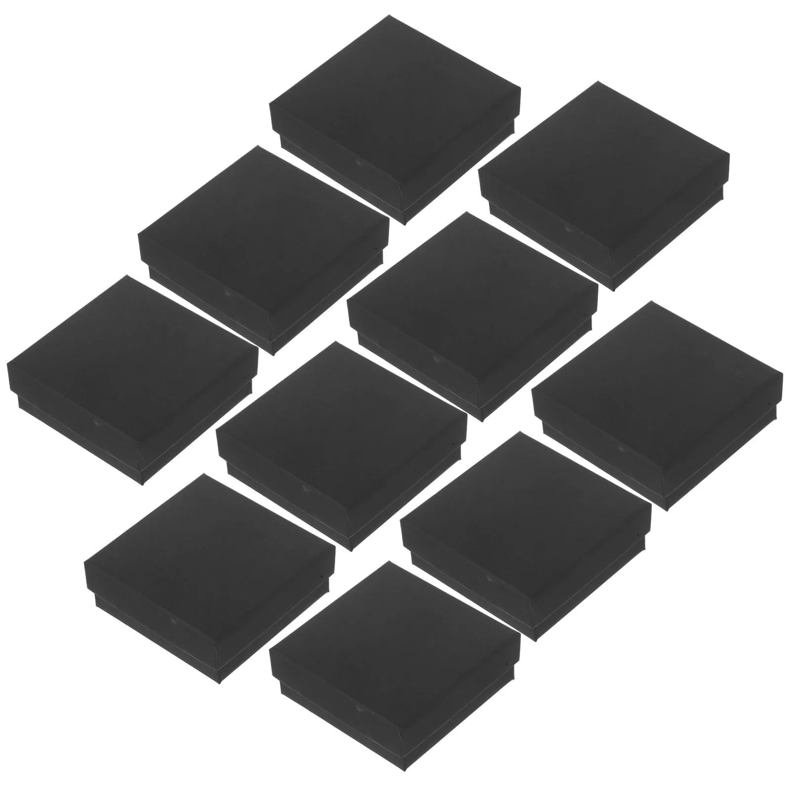

10Pcs Jewelry Packaging Box Black Rectangular Sponge Cushion Necklace Ring Earrings Storage Present Gift Case Keepsake Display