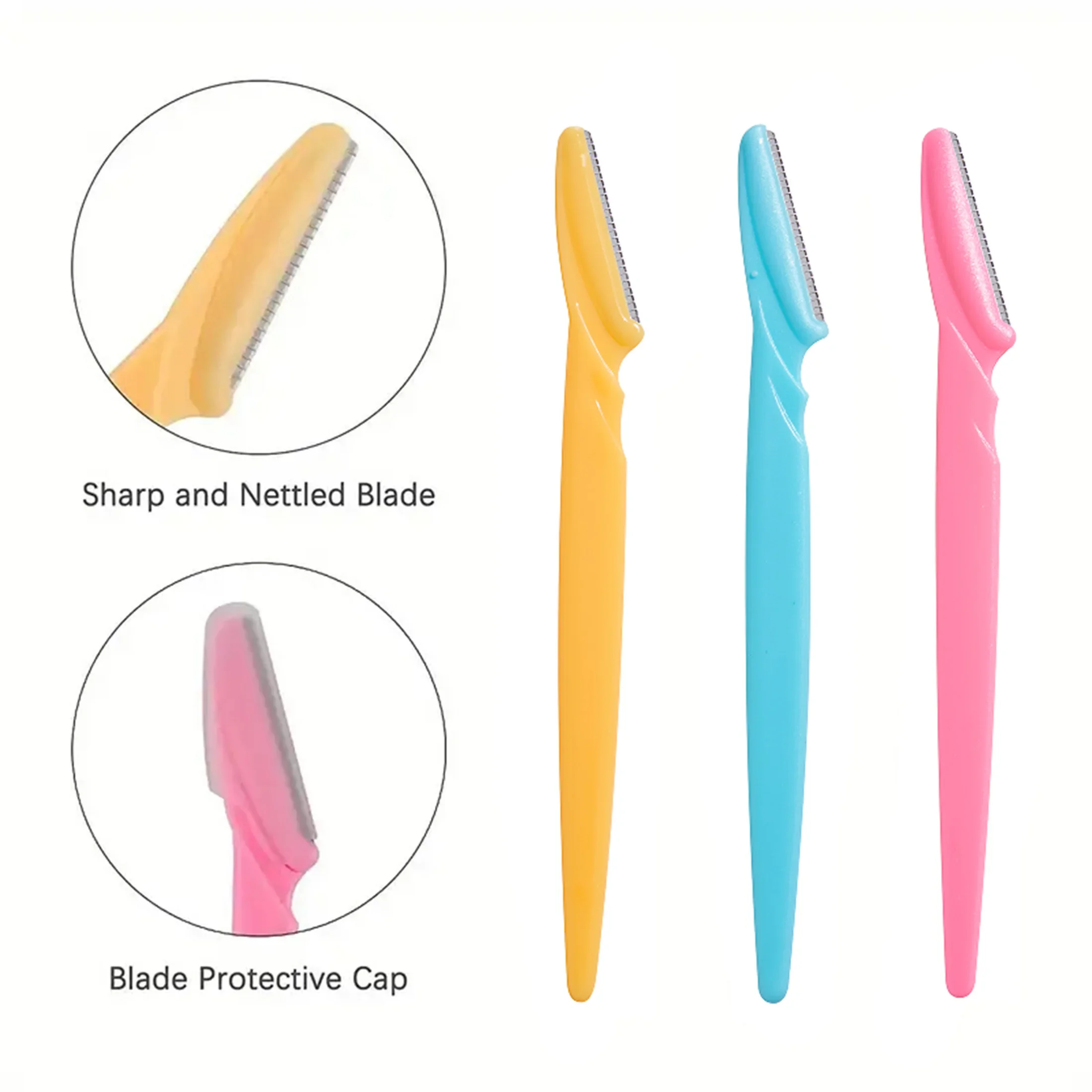 30 قطعة/10 قطعة العين أداة قص الحواجب في حالة إزالة الشعر ماكينة حلاقة شفرات آمنة التشذيب أدوات زجاجة الحاجب شفرات مع حاوية الوجه #3