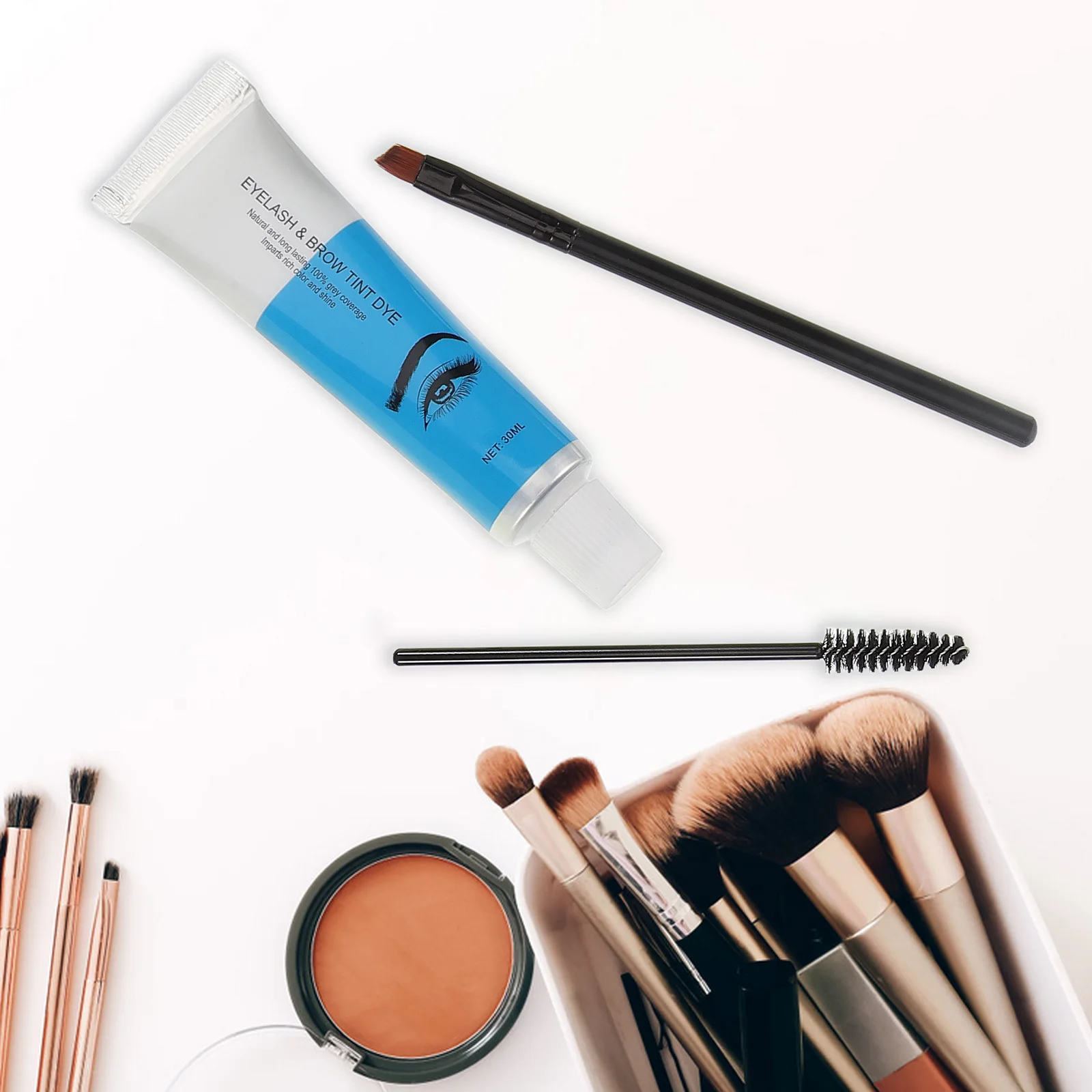 1 conjunto de kit de coloração de sobrancelha inclui sabonete de sobrancelha com tinta de pincel e gel marrom escuro para sobrancelhas definidas e que não desbotam