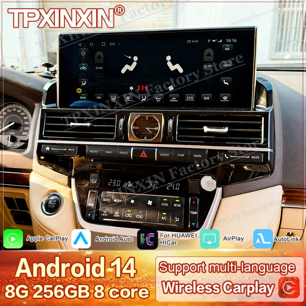 

12.3 In Android For Toyota Land Cruiser LC200 2016-2021 Upgrade For Lexus Style Radio Multimedia GPS Navigation Stereo Head Unit