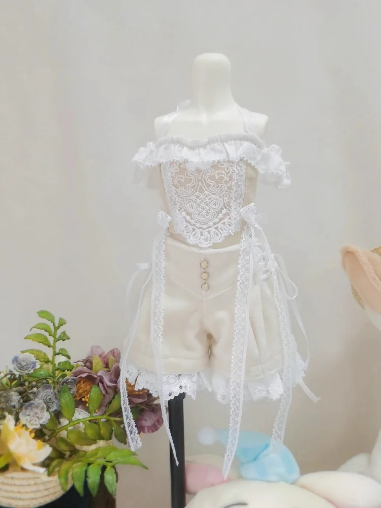 

1/4 BJD Doll Dress One Shoulder Top Shorts Set Dolls Clothing Accessories (No Dolls)