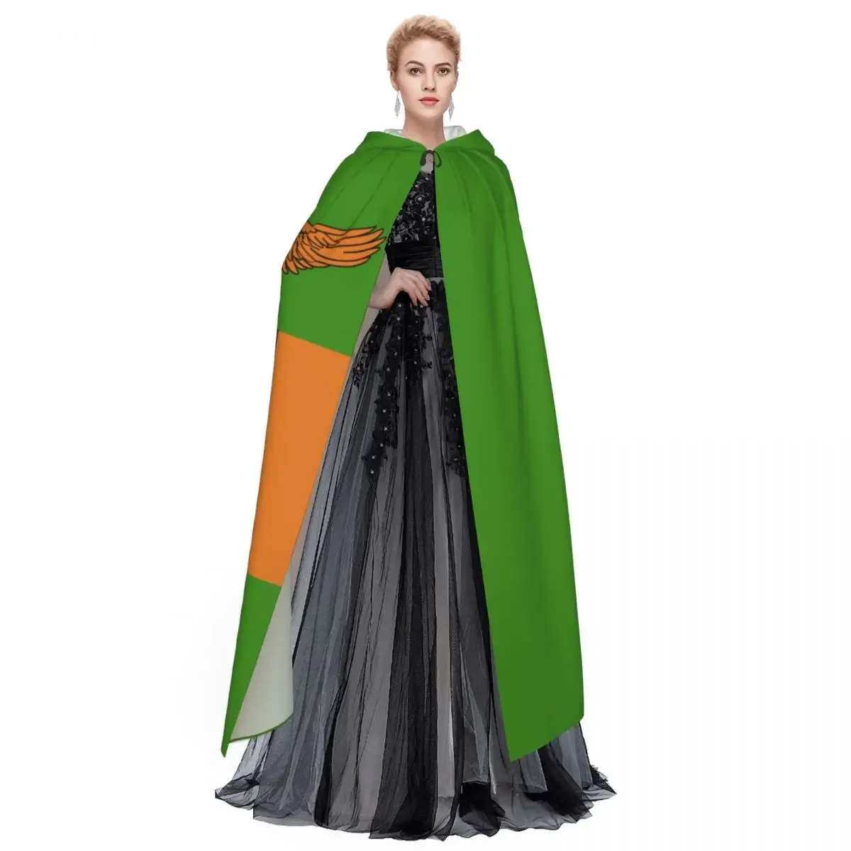 Unisex Volwassen Zambia Vlag Met Capuchon Lange Heks Kostuum Cosplay