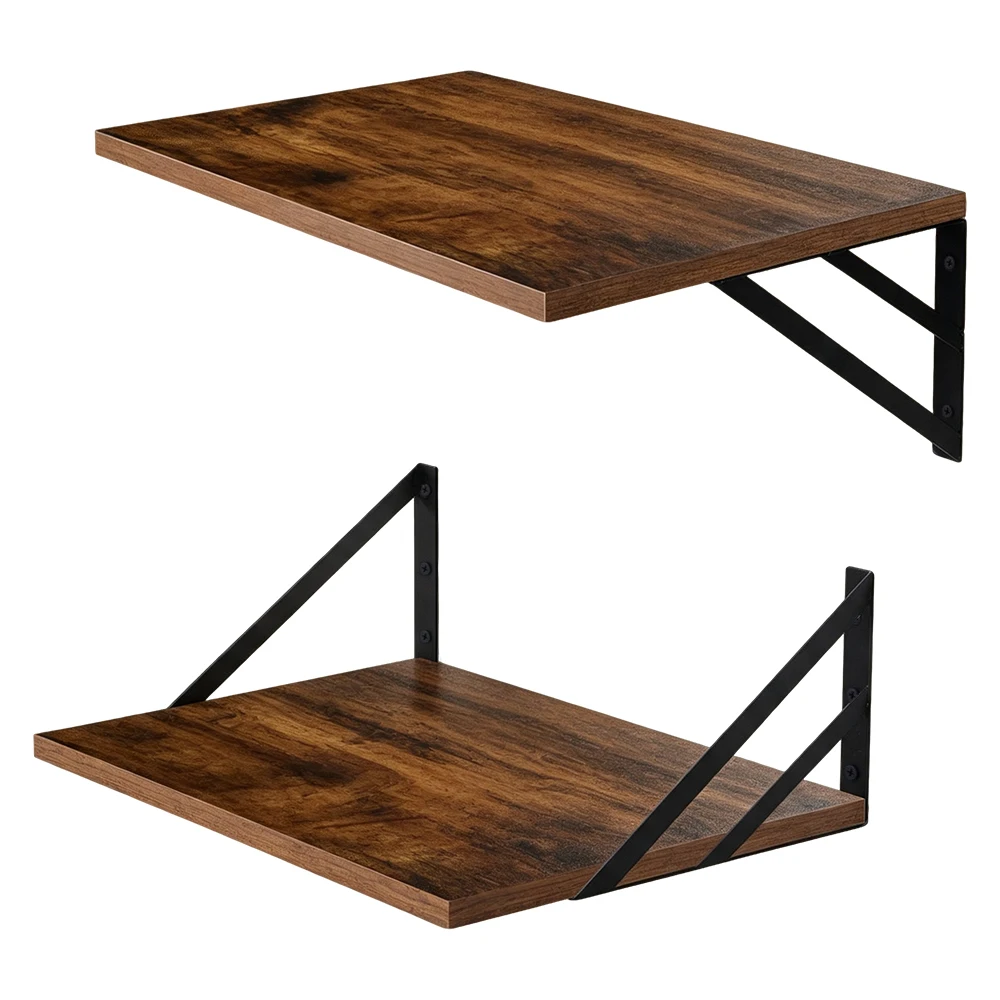 Set of 2 Wall Mounted Deep Floating Shelves, 15.7
