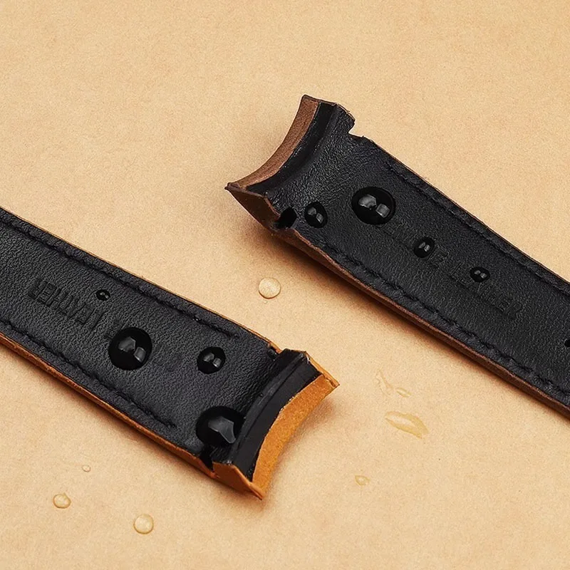 Per Tudor Black Bay Cronometro Orologio da uomo M79363 M79360 Arc Mouth Cinturino per orologio in pelle retrò Bracciale con fibbia pieghevole Nero Marrone