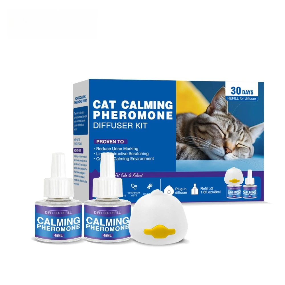 The Ultimate Calming Diffuser for Cats Combines Three Functions in One,Pet Emotional Soothing Liquid for Stress Prevention