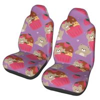 cute little bear 2pcs Print Car Seat Covers for Women and Men, Universal Auto Front Seat Protector Fits for Car, SUV Sedan,