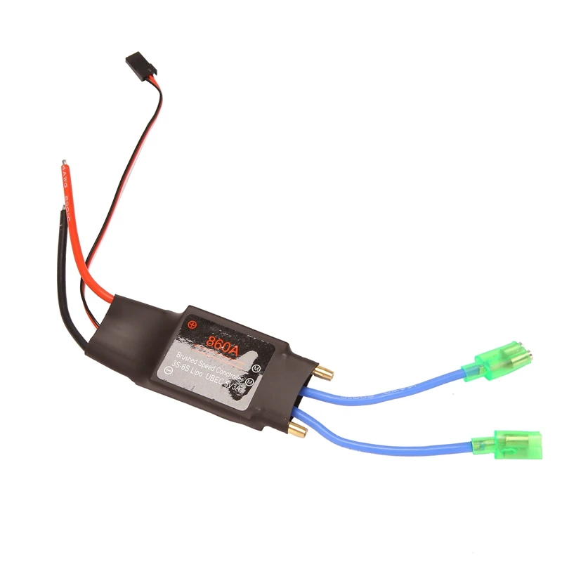 12V-24V Bidirektionaler gebürsteter elektrischer Geschwindigkeitsregler mit Stecker für RC-Schlepperboot 775 795 895 997 Motor