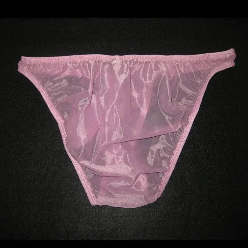 Slip transparent rose Sexy pour hommes, culotte taille basse en maille élastique, DJ Club Bar, fête privée FKK, spectacle en direct, sous-vêtements de danse
