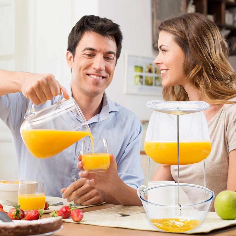 

T98C-2 Pack Strainer Stand,Strainer Stand With 4 Reusable Staining Bags,Reusable Food Filter Bag Jelly Bags For Juice