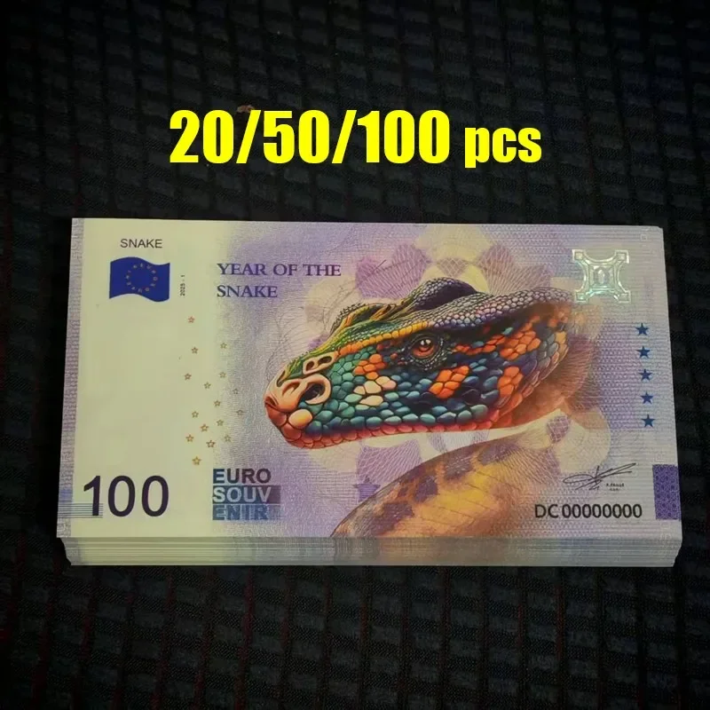 

20~100pcs 100 Euro Paper Money 2025 The Snake Year Banknotes with UV Serial Numbers Banknotes Collection Souvenir Gifts