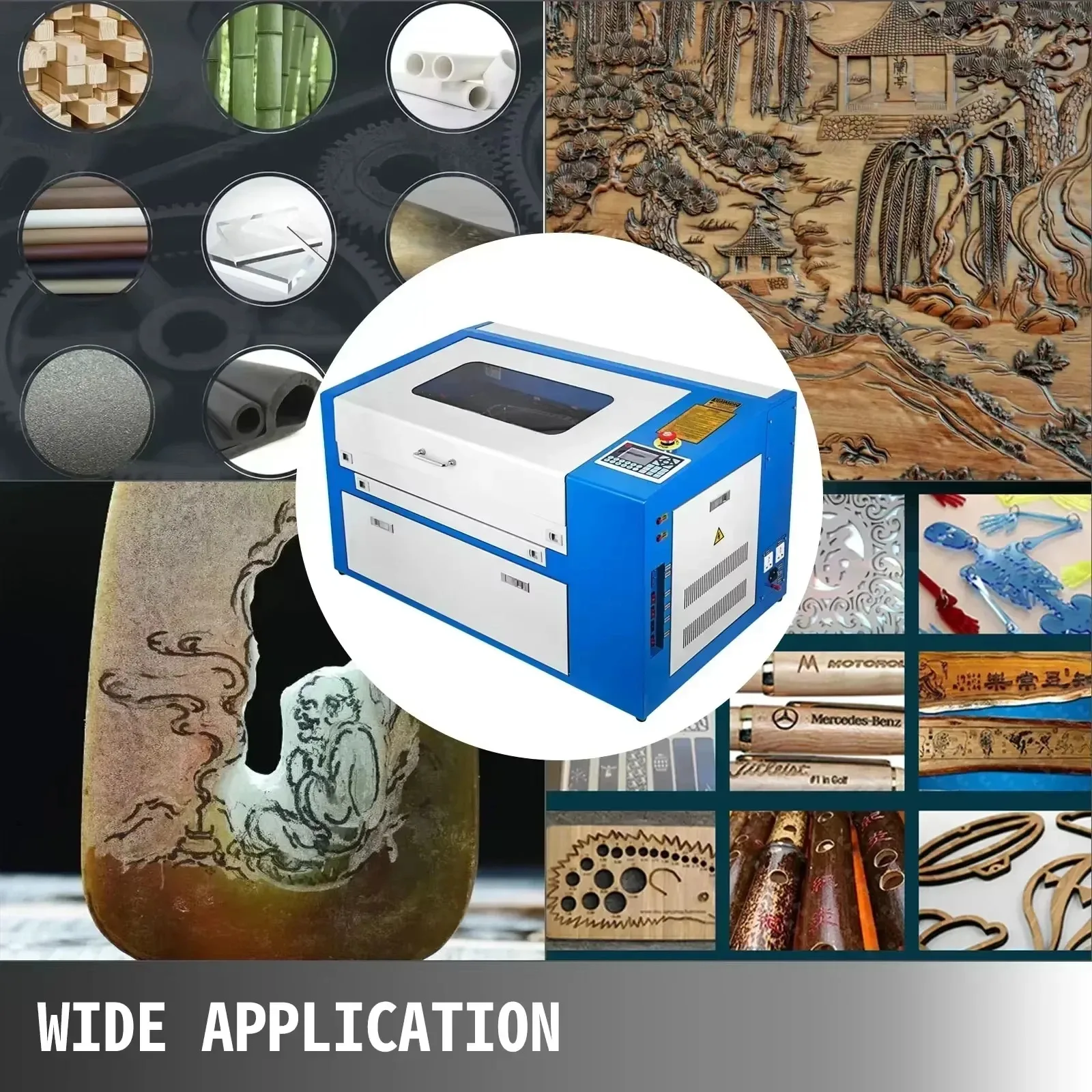 Sihao 50W Laser Engraver CO2 Laser Tube Cutting Machine USB Port CNC Router Cutter Specifical for Plywood/Acrylic/Wood/Leather