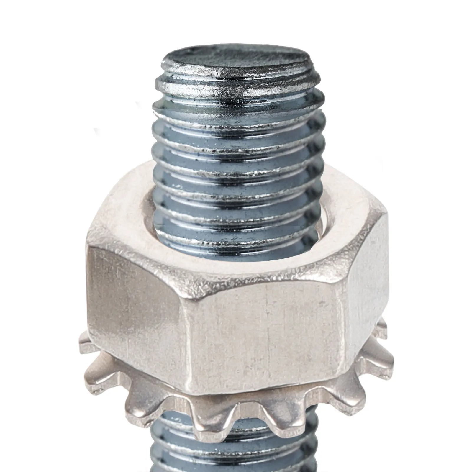 

50Pcs Hexagon Lock Nuts Stainless Steel M5 Locknut External Tooth Washer Anti-Rust Fasteners for DIY Repair Hardware