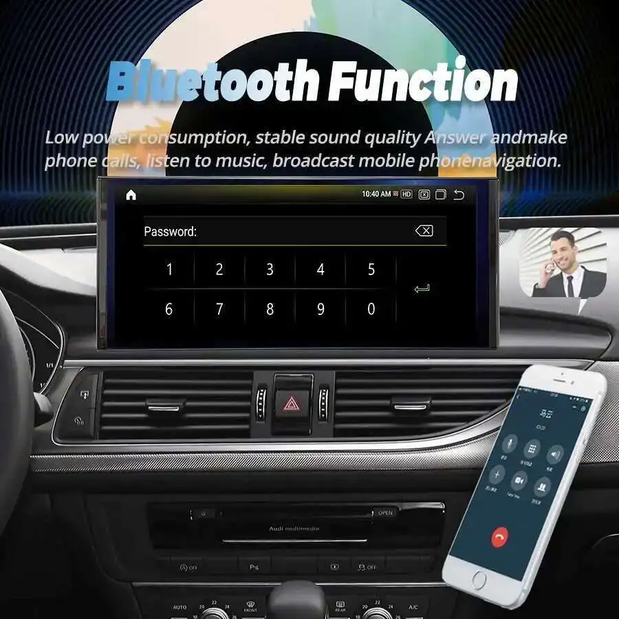 12.3 "10.25" راديو السيارة ل 2012-2015 أودي A6L أندرويد شاشة لاسلكية CarPlay نظام تحديد المواقع واي فاي السيارات مشغل وسائط متعددة عرض رئيس وحدة #2