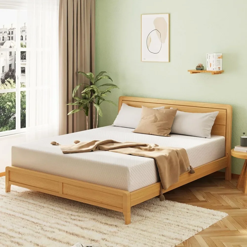 Queen Mattress 8 Inch, CertiPUR-US Certified Green Tea Gel Memory Foam Mattress in a Box Fiberglass Free