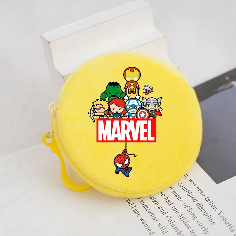 Плюшевый кошелек для монет Marvels Avengers для мальчиков и девочек, кавайный мини-кошелек в стиле аниме, забавная сумка для наушников с героями мультфильмов, милый модный рюкзак с подвеской, подарок