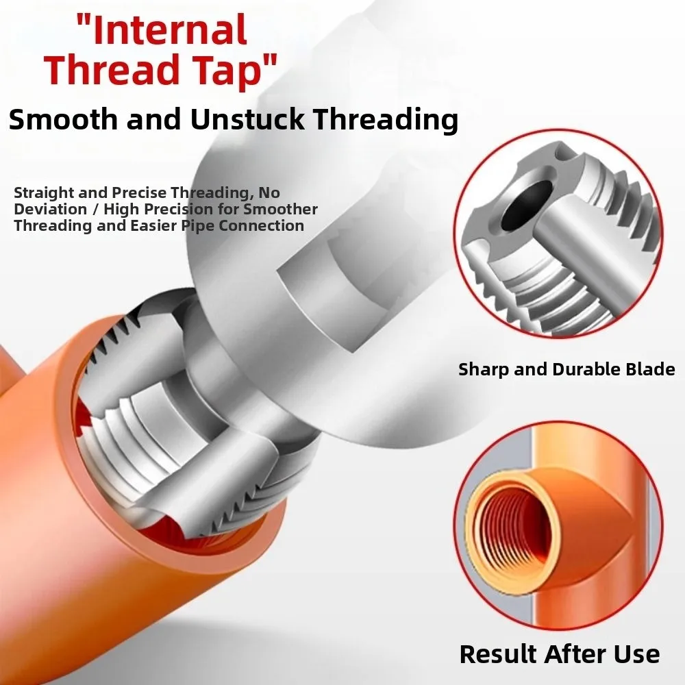 

7 шт./компл. полный набор для нарезания резьбы для труб PPR, набор для нарезания резьбы, внутренние внешние метчики, штампы, развертка, инструменты для ремонта водопроводных труб