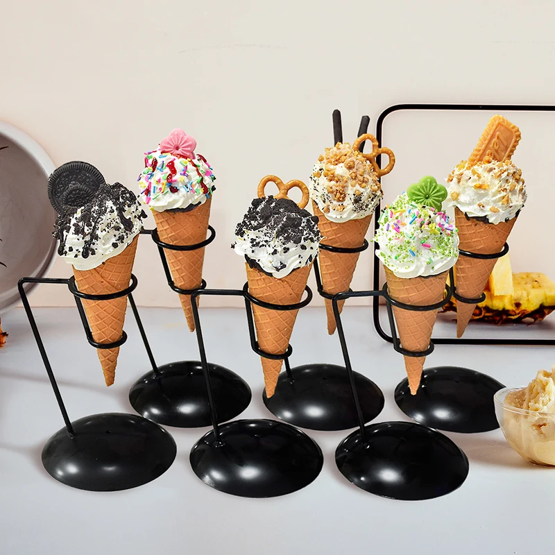 7inches Simulation Hot Milk Treasure Model Realistic Artificial Ice Cream Cone  Fake Food Dessert Shop Display Model Photo Props