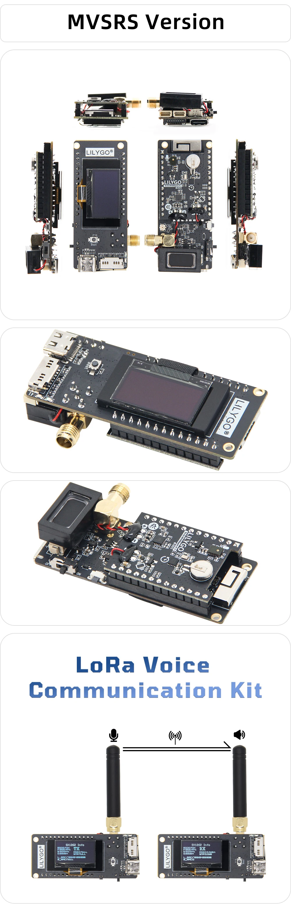 LILYGO ® T3S3 MVSRS ESP32-S3 LoRa Entwicklungsboard SX1262/SX1280 OLED-Display Sprachkommunikation Bluetooth 5 Wi-Fi IoT-Modul – Detail 11