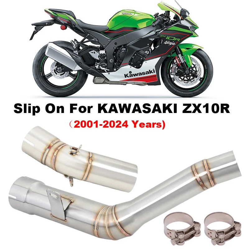 

Motorcycle Exhaust Mid Link Pipe Motocross Escape Moto For Motorbike Slip On For Kawasaki Ninja ZX-10R ZX10R ZX 10R 2021 - 2024