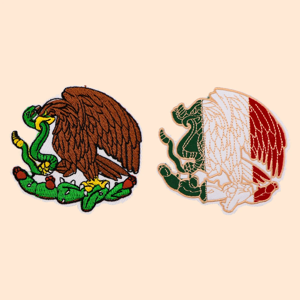 2pcs Mexican Flag Patches On Clothes Eagle Embroidered Patches Flags Sew Badges Iron On Patch DIY Clothing Accessories