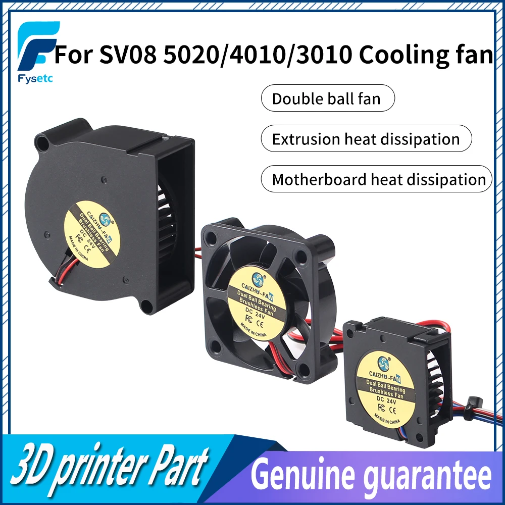 For SV08 5020/4010/3010 Cooling Fan Double Ball Fan Fast Cooling And Silent Fan For SV08 3D Printer