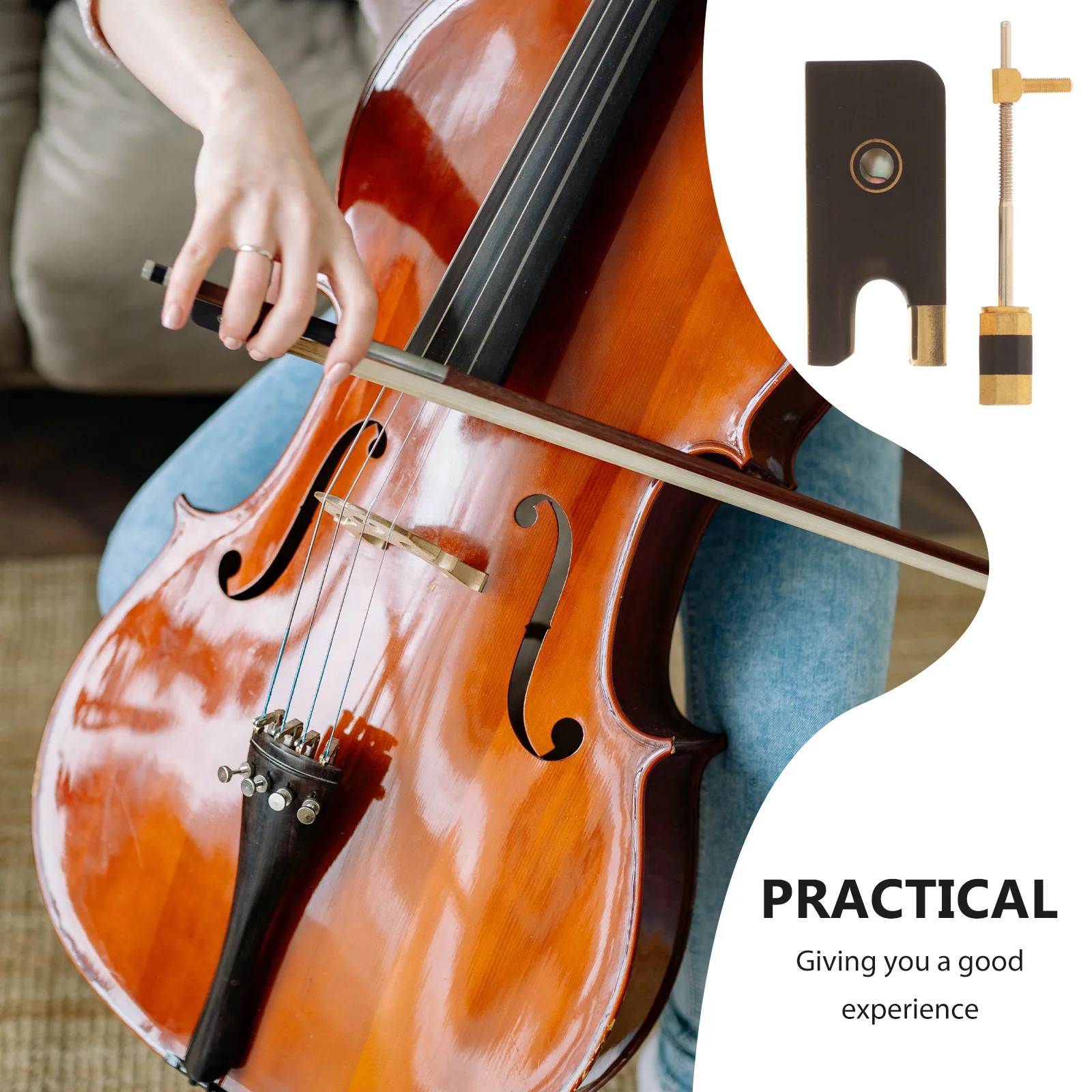 

Ebony Bow Cello Instrument Parts Accessories Accessory Metal Replacement Student Frog With Screws