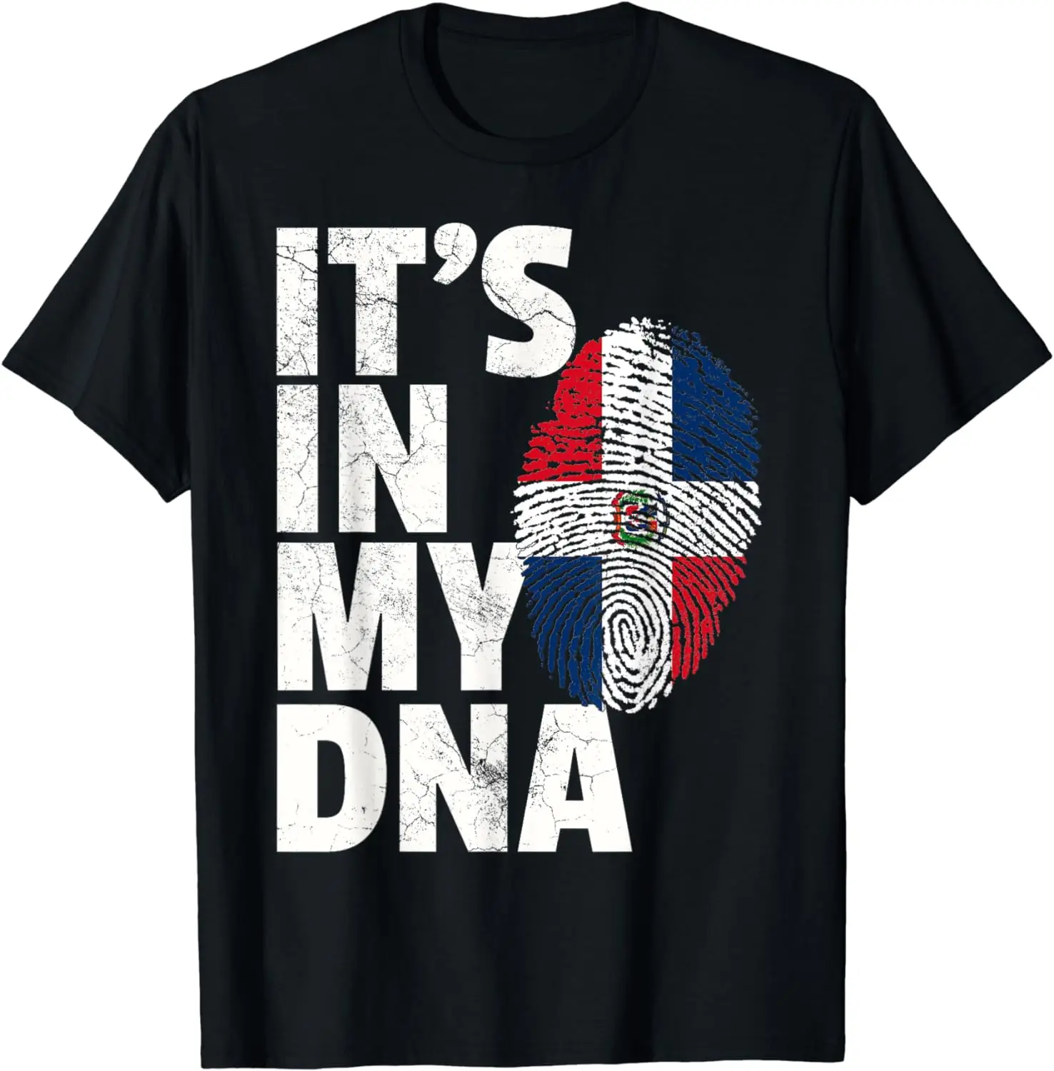 IT'S IN MY DNA Dominican Republic Flag Shirt Christmas Gift T-Shirt Short Sleeve Casual O-Neck Mens T Shirts