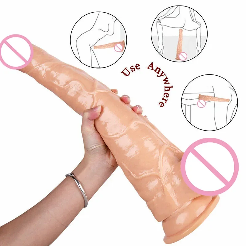 Godemiché à Ventouse pour Pénis pour Homme et Femme, Jouets Sexuels, Optique, Bite, Anal, Sangle Gay, Grosse Bite, Épaisseur du Vagin, 16 Pouces