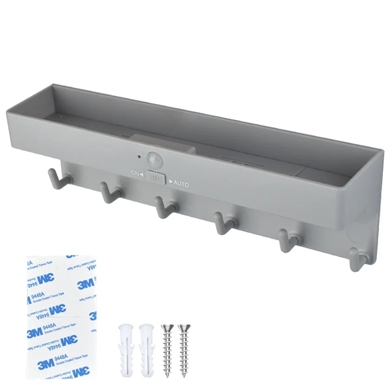 LED Home Sensor Light, Hats, Hooks, Shelves, Human Body Induction Night Light, Dry Battery Storage Wall Lamp