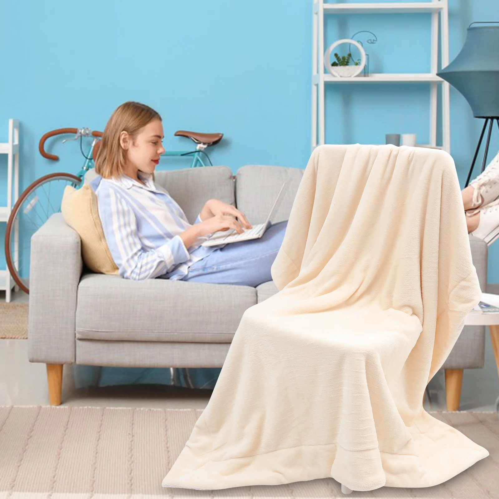 

Extra Large Cozy Blanket for Sofa Bed Home Office Car Portable Nap Rest Soft Warm Comfortable Decorative Throw Grey