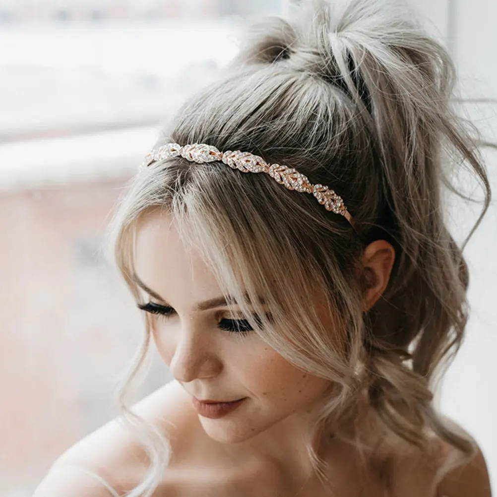 Rhinestone Headband for Women Sparkling Shiny Glitter Hair Accessory Fashion Elegant Party Wedding Prom Dance Daily Wear Chic