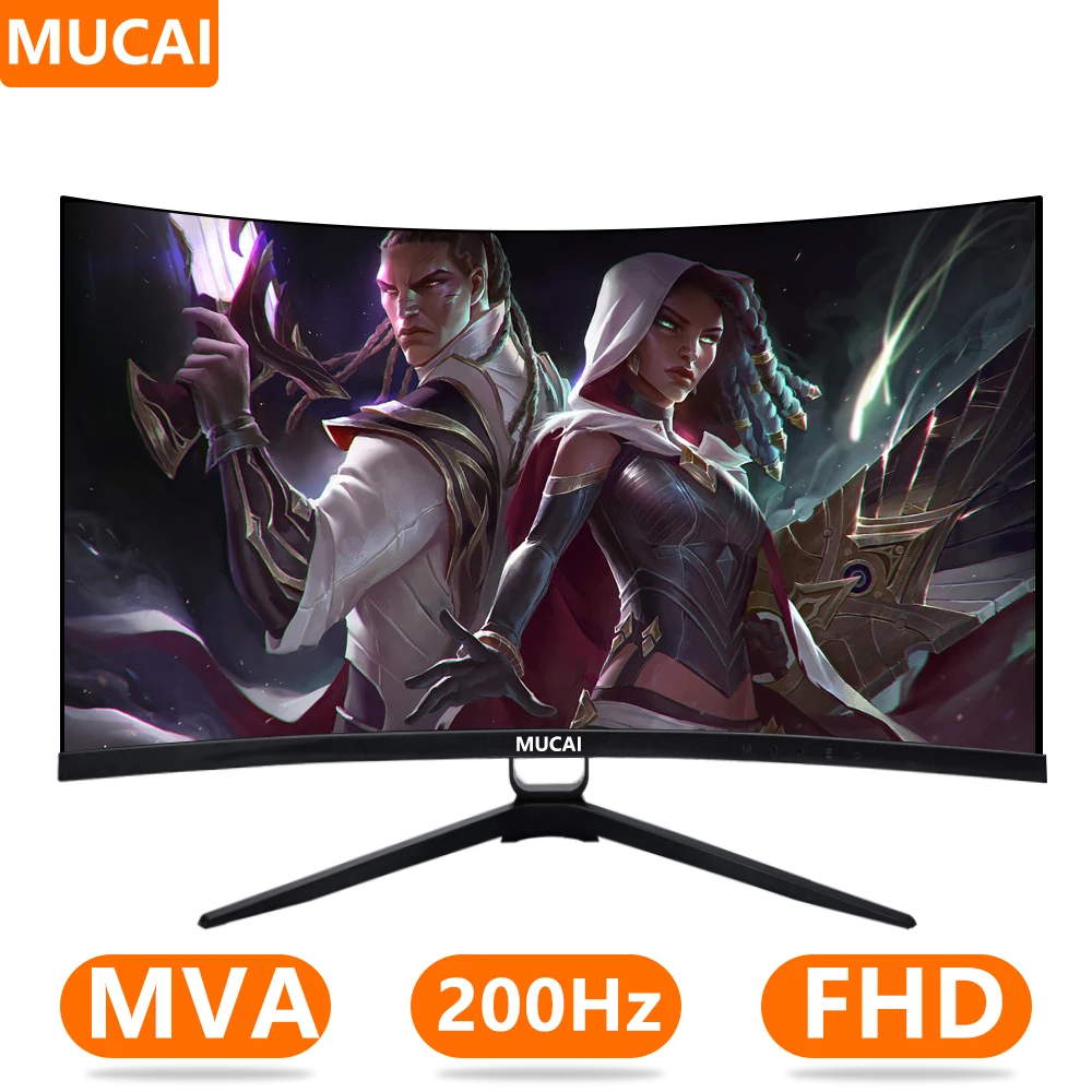 

MUCAI 27 inch Monitor Curved Display 16:9 MVA 165Hz FHD Desktop LED Game 200Hz Computer Screen 1800R DP/1920 * 1080