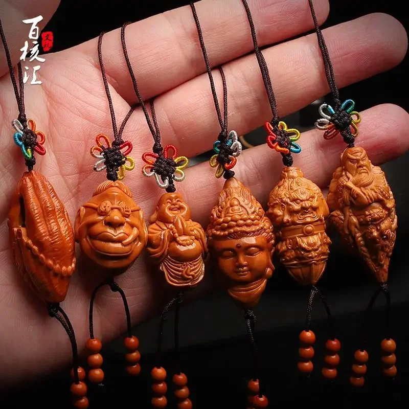 Olive Nuclear Single Seed Back Cloud Waist Bead Pendant Mobile Phone Nuclear Carving Grain Men's And Women's Guanyin Buddha Hand