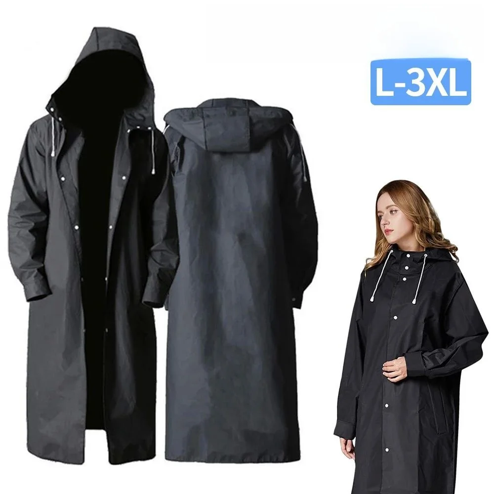

Мужской уличный дождевик из ЭВА-ткани с капюшоном, удлиненный, для осеннего сезона, модный аксессуар