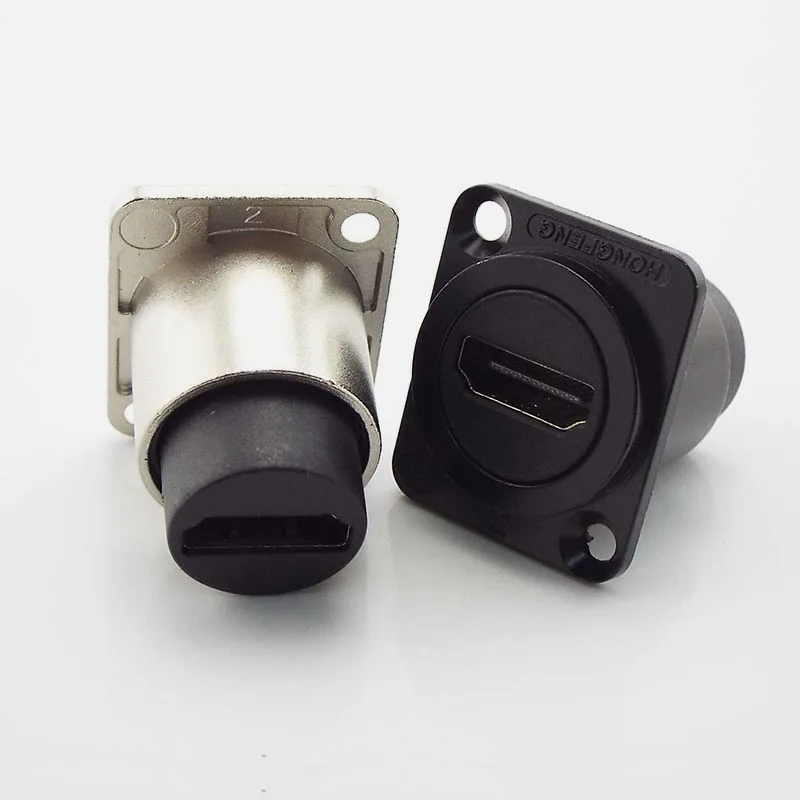 D Type Chassis Connector Female to Female Socket Panel Mounted Adapter HDMI-Compatible 2.0 Jack Plug