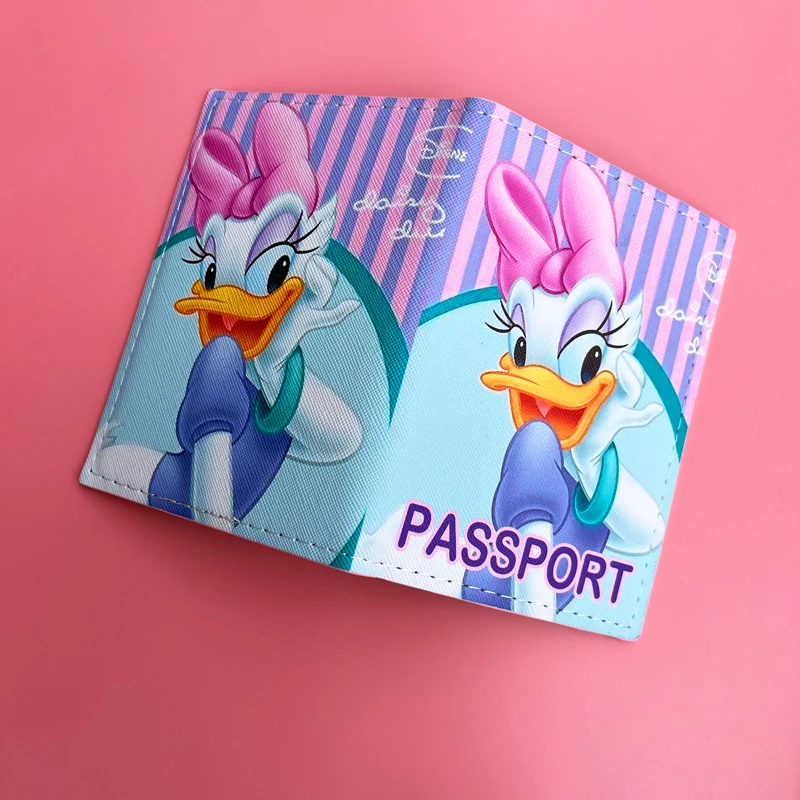 Disney Daisy ปกหนังสือเดินทางหญิงมัลติฟังก์ชั่บัตรเครดิตกรณีผู้หญิงผู้ถือหนังสือเดินทาง ID Card อุปกรณ์เสริมการเดินทาง